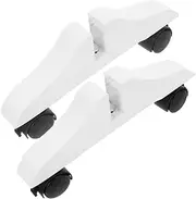 NOLITOY 2pcs Screen Partition Base Screen Holder Mobile Standing Desk Room Divider Wheels Portable Standing Desk Room Divider Display Office Partition Screen Base Wood White