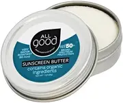 All Good Zinc Butter Sunscreen - Travel Size, Zinc Oxide Face, Nose, Ears Sunscreen, UVA/UVB Broad Spectrum SPF 50+ Water Resistant, Coral Reef Friendly (1 oz)
