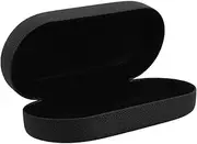 [Healeved] Hard Shell Sunglasses Case Portable Eyeglass Container for Oversized Frames Design Ample Storage for Travel and Hiking Black Litchi Texture