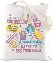 [BAUNA] School Counselor Tote Bag Counselor Appreciation Gift Coffee Counselor Shopping Bag End of Year Teacher Gift