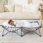 Regalo My Cot Portable Toddler Bed, Includes Fitted Sheet and Travel Case, Blue, 7 Pounds Navy 1 Count (Pack of 1)