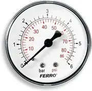 60mm 6BAR 86PSI Pressure Gauge air oil or water 1/4" BSPT Rear Entry Manometer