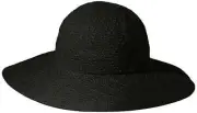 Collection XIIX Women’s Color Expansion Floppy Hat, Black, One Size