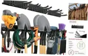 Garage Tool Organizer Wall Mount - Sturdy Storage Rack 48" Carbon Steel Black