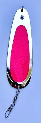 Kokanee Dodger: uv "PINK PRISM" / nickel