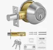 VEVOR Single Cylinder Deadbolt Lock, Satin Nickel, with 3 Keys