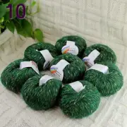 Sale 8BallsX50g Fluffy Soft Colorful Mohair Rugs Shawls Blankets Crochet Yarn 10