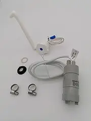 Set of Tap + Pump + 2 Clamps Stainless Steel for Caravan 12V Camping Car Camping Car Wash Basin (MASS 10L)