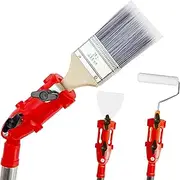 Multi Angle Paint Brush Extender, Paint Edger Tool for High Ceilings, Walls Corner, Trim Painting Tools, Long Handle Paint Brush Roller Holder Adapter, Threaded Extension Pole Attachment