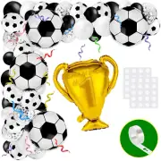 102Pcs Soccer Balloon Arch, Black and White Soccer Balloons Arch Garland Kit, My