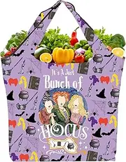 AKTAP Sand-son Sisters Merch It’s A Just Bunch of Hocus Foldable Reusable Grocery Bags Witches Gift Horror Movie Lover Totes