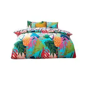 Furn Coralina Palm Leaf Duvet Cover Set Multicoloured Double