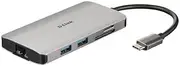 D-Link DUB-M810 8-in-1 USB-C Hub with Power Delivery, HDMI 1.4, Gigabit Ethernet RJ-45, 3 USB 3.0 Ports, SD/MicroSD Reader for MacBook Pro 2016 or Later, MacBook Air 2018, Chromebook, Surface Pro 7