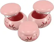 LIFKOME 3pcs Portable Powder Balm Jar Body Powder Jar Cosmetics Container Jars Lipstick Empty Tubes Sample Pots for Cosmetics Lipstick Case Makeup Sample Containers Pink Ceramics
