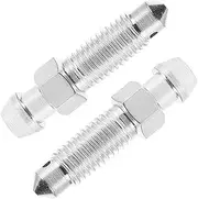 Fork Bleed Valve Brake Line Bleeder Set 2pcs Metal Bleeder Screw Zinc Plated Quick Replacement for Bike Car
