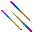 3Pack Acrylic Nail Art UV Builder Gel Brush Tips Painting Brush Manicure Tools A