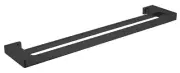 Raymor EDGE-II DOUBLE TOWEL RAIL Square, Brass MATTE BLACK- 635mm Or 785mm