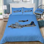 USAF B-17 & P-51 In Flight Doona / Duvet Cover and 2 Pillow Slips