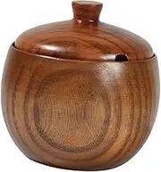LIFKOME Elegant Wooden Seasoning Jar Household Condiment Pot Easy to Use Store