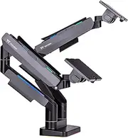 Thermaltake Gaming Gas Spring Dual RGB Monitor Arm (Fits 17"- 35"), GEA-MSR-DMSBLK-01