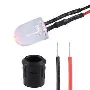 5Set DC12V 10mm Pre Wired LED w Holder Red Light Clear Lens 14mm Panel Mount