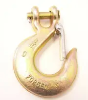 Grade 70 Clevis Slip Hook with Stainless Steel Latch, 3/8", WLL 5250 lb (Qty 2)