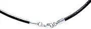 [Kiss of Leather] Smooth leather strap with stainless steel clasp, 3 mm thick, 4 lengths