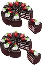 [CIMAXIC] 16pcs Simulation Cake Buttons Cake Accessories Strawberry Phone Case Polymer Clay Hair Accessories Charms Strawberry Decor DIY Brooch Accessories Resin Material Child Dress