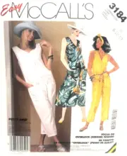 McCall's Easy Pattern #3184 - Dress & Jumpsuit (Sizes 8, 10 & 12)