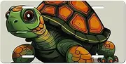 Cartoon Turtle Illustration License Plate Decorative Car Metal Plates Vanity Tag Aluminum Novelty License Plate Car Decoration 6 X 12 Inch