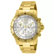 Invicta Men's 45mm Specialty Pilot Chronograph Silver Dial Gold Tone Watch 11369