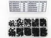 M2.6/M3 Cross countersunk Head Self Tapping Screws Black Assortment Kit 240 pcs