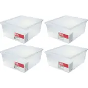 4x Boxsweden Essentials 20L Stackable Storage Tub Home Organiser/Container /Box