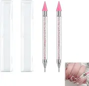2pcs Rhinestone Picker Tool - Dual-Ended Rhinestones Applicator with Dotting Wax Pen for Nail Art and DIY Projects, Perfect for Rhinestones