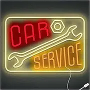 Sign Lamp Car Service Neon Sign For Wall Decor LED Light USB Powered For Repair Shop Man Cave Garage Workshop 27cm×38cm