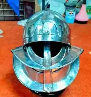 Spartacus Gladiator Helmet Heavy Metal Armor Helmet Easy To Wear Warrior 16 Ga