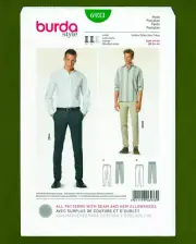 New Men's Casual Pants & Chinos Sewing Pattern (Sizes 34-44) Burda 6933