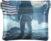 [YXYZRMY] Astronaut Moon Sky PU Leather Squeeze Coin Purse, Coin Pouch Change Holder for Women Men, Mini Portable Cosmetic Bags for Women, Multi-colored, one size, Multi-style, Multi-colored, one size