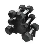 2KG-3KG-4KG Total 18KG Hex Rubber Dumbell Weight Set with PVC Rack