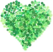 Swpeet 650 Pieces Assorted Sizes Resin Buttons 2 and 4 Holes Round Craft Buttons for Sewing DIY Crafts Children's Manual Button Painting (Green)