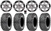 ITP SS212 14" Wheels Machined 30" Roxxzilla Tires Kawasaki Mule Pro FXT KRX