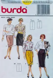 1980s BURDA 4955 SIZES 10 12 14 16 18 20 22 SKIRTS *UC/FF
