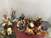 Vintage NATIVITY SCENE SET MANGER FIGUIRINES 11" New In The box
