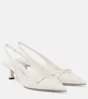 [Jimmy Choo] Jimmy Choo Amita 45 woven slingback pumps AU 8 white