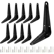10 Pack Shelf Brackets 4 x 3 inch Metal Floating Shelf Brackets 4" x 3" Black