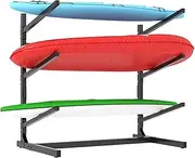 IKIMI Freestanding Kayak Storage Rack with Wheels,Heavy Duty Adjustable Stand for Indoor & Outdoor Use, Storage Rack for Kayak, Canoe, Surfboard and Paddleboard