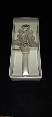 Mikasa Crystal Holiday Time CHRISTMAS TREE Wine Bottle Stopper NIB