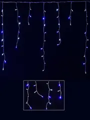 1008 Blue & Cool White Concave Bulb LED Christmas Icicle String Light - 50m