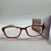D702 FOSTER GRANT SIMPLY SPECS MERRY RED +1.25 READING Glasses READERS