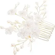 FOMIYES Bridal Flower Pearl Hair Comb Decorative Side Comb for Women Wedding Hair Accessories for Brides for Special Occasions and Events